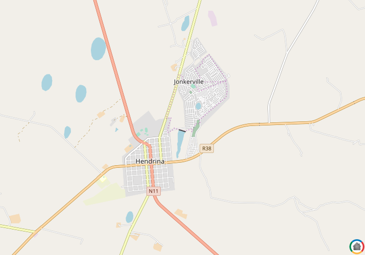 Map location of Hendrina